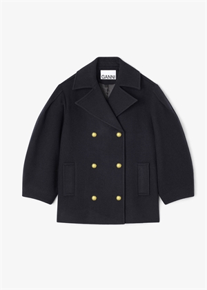 Peacoat wool midi coat Sky Captain W0803 Ganni 